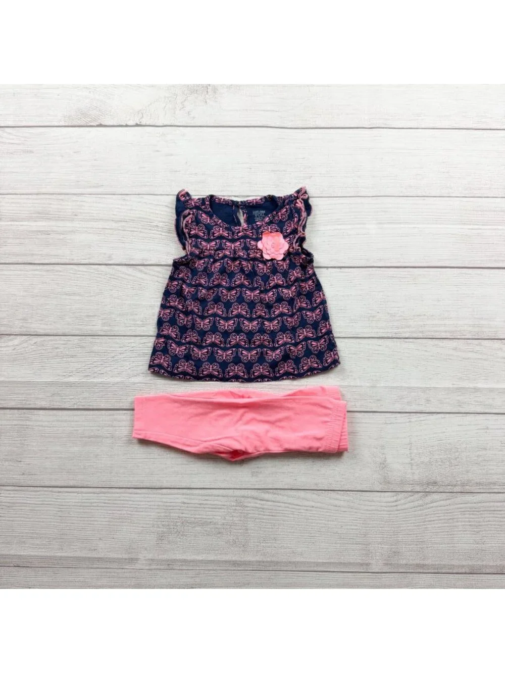Just One You Carter's 2 Piece Baby Girl Outfit Butterfly Print 3-6 Months